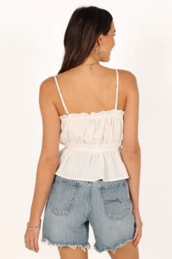 Ariana Top - White -Giordano Style petal and pup usa tops ariana top white 33690346094769