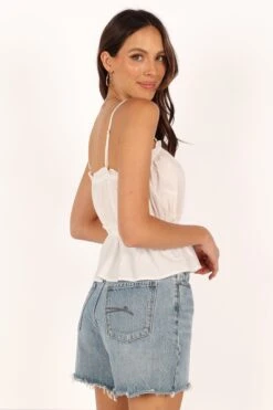 Ariana Top - White -Giordano Style petal and pup usa tops ariana top white 33690346160305