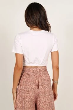 Brinnie Top - White -Giordano Style petal and pup usa tops brinnie top white 33207205724337