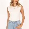 Dorian Frill Tank - Ivory -Giordano Style petal and pup usa tops dorian frill tank ivory 33752452858033