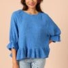 Emma Frill Hem Top - Blue