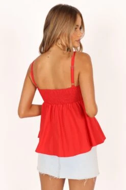 Freddy Babydoll Top - Red -Giordano Style petal and pup usa tops freddy babydoll top red 33530145243313