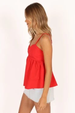 Freddy Babydoll Top - Red -Giordano Style petal and pup usa tops freddy babydoll top red 33530145308849