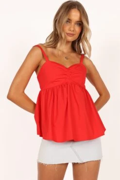Freddy Babydoll Top - Red