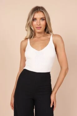 Gemma V Neck Tank Top - Ivory 14 Gemma V Neck Tank Top - Ivory -Giordano Style petal and pup usa tops gemma v neck tank top ivory 32213986345137