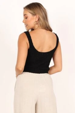 Jennifer Crop Top - Black -Giordano Style petal and pup usa tops jennifer crop top black 33485968375985