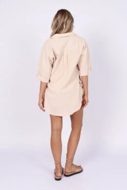 Jeremey Button Down Top - Beige -Giordano Style petal and pup usa tops jeremey button down top beige 32290987311281