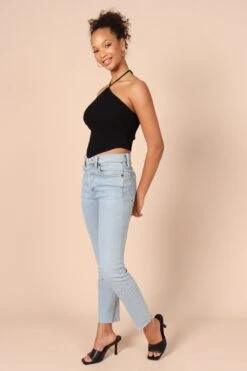 Larissa Halter Knit Top - Black -Giordano Style petal and pup usa tops larissa halter knit top black 32221210738865