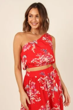 Laura Top - Red Floral