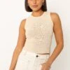 Maisey Knit Tank - Ecru -Giordano Style petal and pup usa tops maisey knit tank ecru 33944044110001
