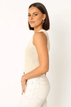 Maisey Knit Tank - Ecru -Giordano Style petal and pup usa tops maisey knit tank ecru 33944044175537