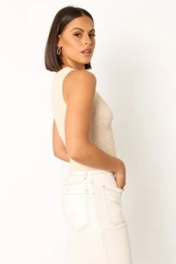 Maisey Knit Tank - Ecru -Giordano Style petal and pup usa tops maisey knit tank ecru 33944044273841