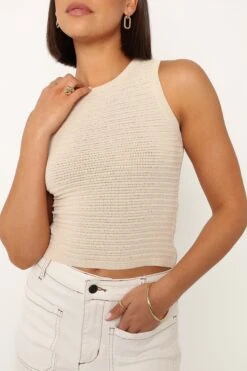 Maisey Knit Tank - Ecru -Giordano Style petal and pup usa tops maisey knit tank ecru 33944044437681