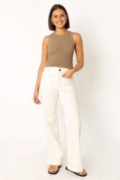 Maisey Knit Tank - Olive 15 Maisey Knit Tank - Olive -Giordano Style petal and pup usa tops maisey knit tank olive 33944043716785