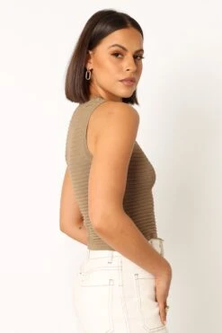 Maisey Knit Tank - Olive 16 Maisey Knit Tank - Olive -Giordano Style petal and pup usa tops maisey knit tank olive 33944043749553