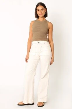 Maisey Knit Tank - Olive 17 Maisey Knit Tank - Olive -Giordano Style petal and pup usa tops maisey knit tank olive 33944043782321