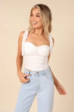 Maisie Top - White -Giordano Style petal and pup usa tops maisie top white 32221206675633