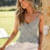 Marlow Frill Cami - Sage -Giordano Style petal and pup usa tops marlow frill cami sage 33994881532081