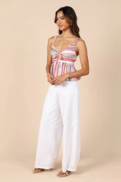 Matilda Peplum Top - Multi Stripe -Giordano Style petal and pup usa tops matilda peplum top multi stripe 32264714092721