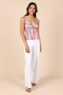 Matilda Peplum Top - Multi Stripe -Giordano Style petal and pup usa tops matilda peplum top multi stripe 32264714158257