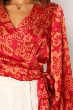 Miller Long Sleeve Top - Tomato -Giordano Style petal and pup usa tops miller long sleeve top tomato 33987169616049