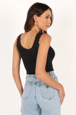 Monique Ribbed Tank Top - Black -Giordano Style petal and pup usa tops monique ribbed tank top black 33638613352625