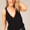 Naomi Wrap Top - Black 1 Naomi Wrap Top - Black -Giordano Style petal and pup usa tops naomi wrap top black 32831039078577