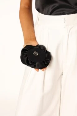 Pai Rosette Top - Black -Giordano Style petal and pup usa tops pai rosette top black 33987184230577