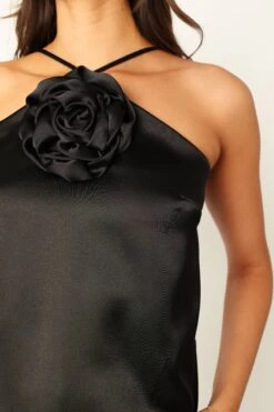 Pai Rosette Top - Black -Giordano Style petal and pup usa tops pai rosette top black 33987184296113