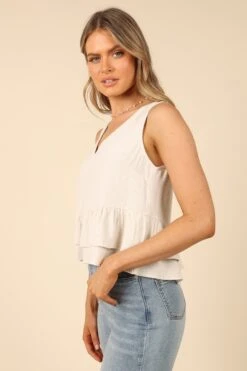 Perry Top - Beige -Giordano Style petal and pup usa tops perry top beige 32701589848241