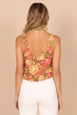 Pissaro Frill Cropped Top - Floral -Giordano Style petal and pup usa tops pissaro frill cropped top floral 32376316100785