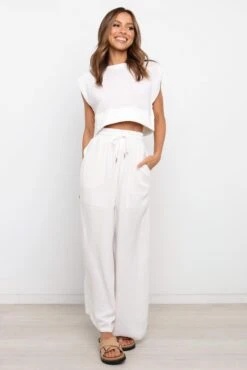 Whitley Top - White -Giordano Style petal and pup usa tops whitley top white 22970380648625